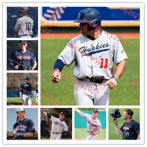 George Springer Erik Stock Casey Dana Connecticut Maglia da baseball Ben Huber David Smith Zach Bushling Bryan Padilla Anthony Kay Nick Ahmed Uconn Huskies Maglie