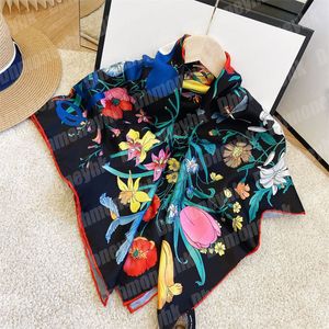Женские шелковые шали летние шарф дизайнер роскошные обертывания пашмина цветочные печатные шарфы классические г -н