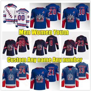 Rangers Adam Fox NY Ters Retro Hokey Forması 10 Artemi Panarin 31 Igor Shesterkin Mika Zibanejad Chris Kreider Jacob Troba Kaapo Kakko Ryan Reaves Jerseys