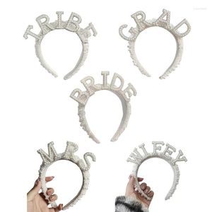 Cabeças 652f Pérolas de pérolas Bride Head Band Bandester Chuveiro para ser Bachelorette Party Capterpied Noivado de casamento Acessórios para cabelos