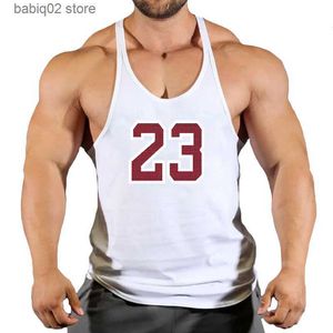 Herrtankstoppar Nytt varumärke 23 Gym TANK TOP MEN Fitnesskläder Mens Bodybuilding Tank Tops Summer Gym kläder för manlig ärmlösa västtröjor T230417