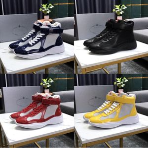 Män designer skor fotled stövlar americas cup sneakers svart grön röd gul mode booties casual sko