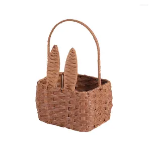 Gift Wrap Basket Wedding Small Weave Storage Box Empty Wicker Picnic Plastic Easter Eggs Child