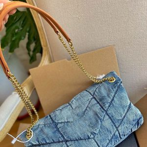 Abendtaschen Damen Umhängetasche Kugelkette Handtasche Vintage Denim Tasche Klappe Designer Umhängetasche