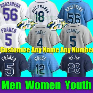 2023 S-4xl 39 Kevin Kiermaier Jersey 12 Wade Boggs 5 Wander Franco 25th Randy Arozarena Charlie Morton Joey Wendle Tyler Glasnow Maglie da baseball