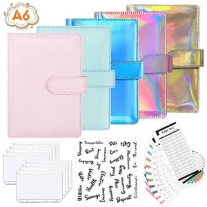 Leather Budget Binder Notebook Cash Envelopes System Set With Pockets For Money Budgets Saving Bill Organizer Gifts