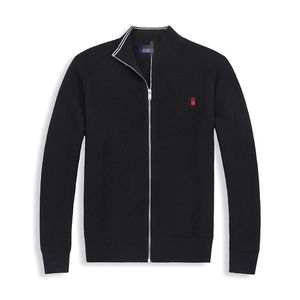 Maglione da uomo di lusso abbigliamento collo alto maglione ricamato lavorato a maglia con cerniera intera giacca cardigan in tinta unita sciolto maglione autunnale e invernale