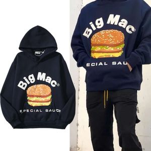 Designer Hoodie Masculino Moletons Moda Streetwear Cpfm Kanyes Co Br ed M Record Burger Plush Sweater Espuma Impresso Hoodie Tendência Br Street Loose Fit