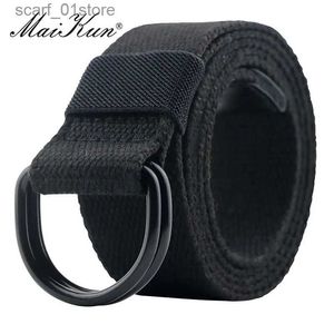 Belts Maikun Tactical Canvas Men Belt High Quality Unisex Double D-Ring Buckle Waistband Casual Canvas Female Belt Fabric For JeansL231117