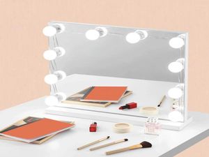 Specchi compatti 1 Set Trucco autoadesivo Luce uniforme ABS 9 livelli di luminosità Lampada di riempimento specchio cosmetico LED fai-da-te per la casa Kyle223689369