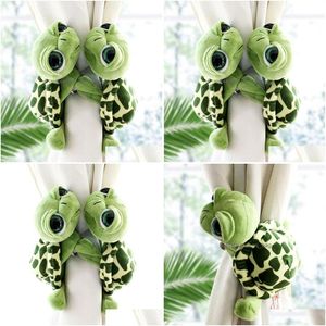 Curtain Poles Curtain Poles 2Pcs Big Eyes Turtle Holder Strap S Children Room Decoration Accessories Holdback Hook Drop Delivery Home Dhun6