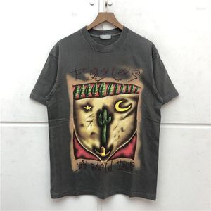 T-shirt da uomo Novità High Men Cactus RRR123 Star Moon T-Shirt Hip Hop Skateboard Street T-shirt in cotone Tee Top Kenye # A446