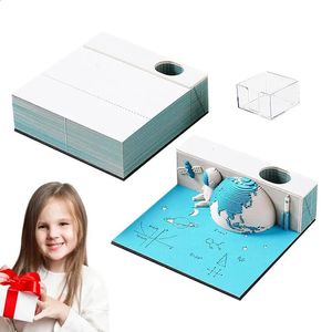 Kalender 3D Desk 2024 Time Piece Table Memo Pad Unique Esthetic Design DIY Craft Decoration for Christmas Thanksgiving 231116