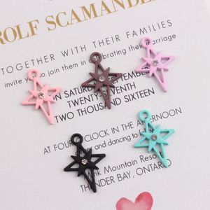 Anhänger Halsketten 50 STÜCKE 16 24 MM Emaille Legierung Bonbonfarben Kreuz Blume Charms DIY Schmuckzubehör Metall Charm Craft