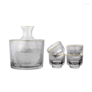 Fiaschette Fiaschetta in vetro stile giapponese Set fatta a mano per la casa Sake Pot Light Luxury Flasque personalizzato Alcool Forniture da tavola