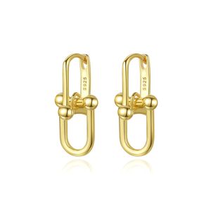 French Classic U-shaped S925 Silver Dangle Earrings Jewelry Fashion Women Plated 18k Gold Vintage Earrings for Women Wedding Party Valentine's Day Christmas Gift SPC