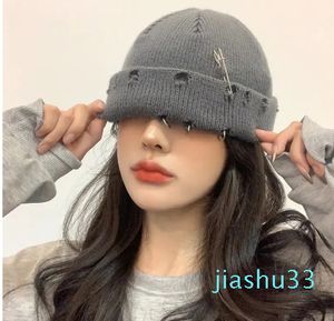 Headcap Winter Harajuku Gestrickte Frauen Mode Warme Dicke Männer Hip Hop Pinhole Schädel Grundlegende Hut für Männer und Frauen