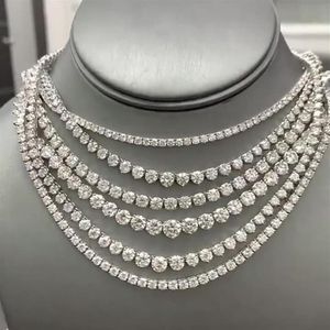 2022 Fashion 4mm 5mm Hip Hop S925 Silver Color Gothic Tennis Necklace Neck Chain Long for Men Male Women Jewellery227A