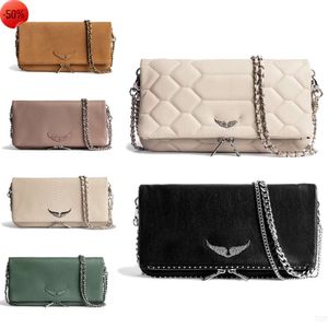 Moda oryginalna skórzana luksus designer Zadig Voltaire Torby na ramię TOTES Pochette Rock Swing Your Wings Bag damskie męskie torebki krzyżowe torebki