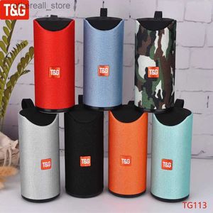 Cell Phone Speakers T G TG113 Bluetooth Speaker Portable Outdoor Loudspeaker Wireless Waterproof Stereo Music Surround Support FM TF Card Bass Box Q231117