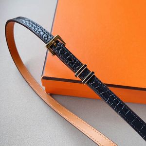 Black Genuine Leather Women Belts High Quality needle Buckle 1.5cm Width Womens thin waist belts jeans skirt Small suit All-match with box