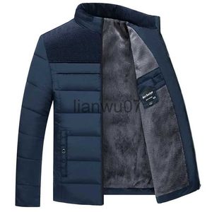 Piumino da uomo Parka invernale da uomo in peluche ispessito Parka con colletto alla coreana Cappotto Parker di moda caldo cappotto imbottito con cerniera spessa per uomo J231117