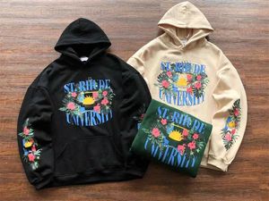 Erkek Hoodies Sweatshirts y2k Çiçek Baskı Polar Hoodie Erkek Kadınlar 1 1 Yüksek Kaliteli Külot T231117