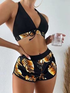 Swim Wear Summer Print Swimsuits Sets Sets Женская купальственная спортивная одежда пляжного ношения двойной купальник для девочек бассейн Женский плавание 230417