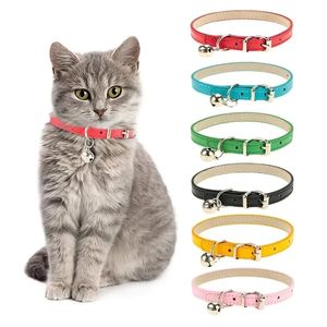 PU Leather Traction Rope Pet Dog Collar Pets Supplies DIY Japanese Bell Cat Collar Bells Wholesale Dogs Accessories