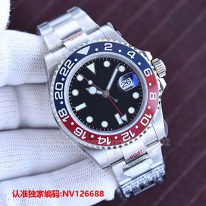 top popular GMT Pepsi Watches for Men Automatic Movement Watch Root Beer Black Dial Blue and Red Bezel Oyster Bracelet Jubilee Band Designer Wristwatches 40mm Marter II 100m 2023