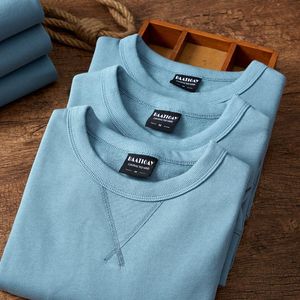 Męskie bluzy bluzy jesienne marka ciężkiej masy Wysoka jakość wygodna wszechpasana solidna kolor prosty sportowy joggers pullover t