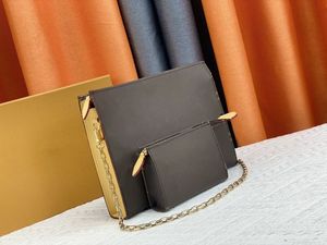 남성 패션 캐주얼 디자인 숄더 가방 여성 고급 포체 트 항해 핸드백 Damier Graphite Genuine Leather Clutch Bag Key Pouch Coin Purse 2pcs/set