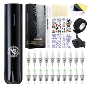 DragonHawk X3 Pro Wireless Tattoo Kit Rotary Motor Pen Machine Cartridges Tattoo Supply TZ-203LYD