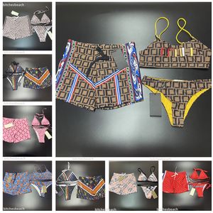 Bikini di design Costumi da bagno da donna Costume da bagno sexy per ragazze Costume da bagno estivo Bikini da spiaggia Set Lettera Modello Tuta da donna Abbigliamento da bagno Coppia Pantaloncini da uomo