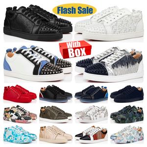 Sapatos de alta qualidade Low Cut Platform Sneakers Homens Mulheres Luxurys Designers Vintage Bottoms Mocassins Moda Spikes Party Luxury Casual Treinadores com caixa