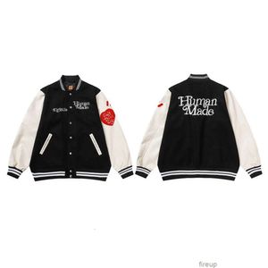 Designer Jackets Mens Casual Coats Outerwear Human Made Girls Don't Cry Love Letter Embroidered Leather Sleeves Baseball Jacket Loose Men's Women's Jackets