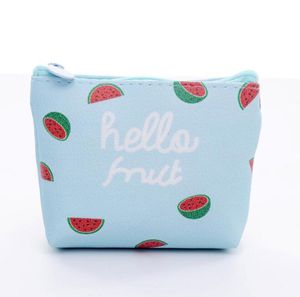 Cartoon Kids Pu Coin Purse Bag Linda meninas Fruta Animal Posca Alterar Carteira Estudante