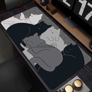 Mouse Pads Wrist Rests Cute Mouse Pad Art Kawaii Cat Computer XXL Keyboard Mats Large Gaming Mousepad Desk Mat PC Gamer Office Home Table Mause Pad YQ231117