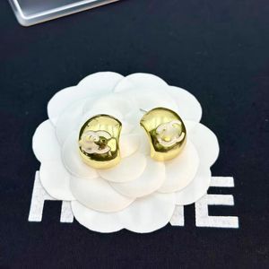 18K Gilded 925 Silver Luxury Brand Designer C-Letter Stud Geometry Famous Women's Round Crystal Water Diamond Pearl Earrings Wedding Part