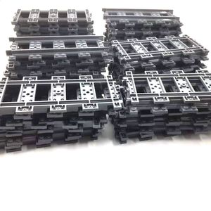 Other Toys 50PcsLot City Trains Train Track Rail Straight Rails Technical Building Blocks Set Bricks Model Kids Classic Toys For Children 231116