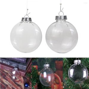 Party Decoration Transparent Ball Open Plastic Clear Bauble Background Ornament Christmas Hanging Pendant Gift Package Supplies