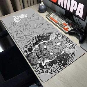 Mouse Pads Wrist Rests Japanese Oni Mouse Pad HD Print Deskmat Gamer Keyboard Mousepad Gaming Accessories Computer Table Rubber XL 900x400 Mouse Mats YQ231117