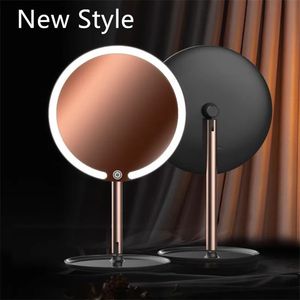 Compact Mirrors Three Color Makeup Mirror With LED Light Adjustable Smart Lighting Makeup Mirror Dressing Desktop Touch Screen Mirror 20 231116