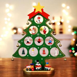 Christmas Decorations Christmas Tree Pendant for Home Decoration Wooden with Mini Drop Ornaments Snowman Bells Xmas Craft Gift for Kids 231117