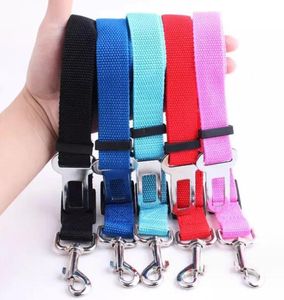 1000pcs Hot Sale 6 Färger Katt hundbilsäkerhetssäkerhetsbälte Sele Justerbar PET PUPP PUP HOUND fordon Säkerhetsbälte Leash för hundar SN2420