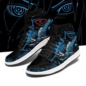 Fashion Men Women Anime Dress Shoes Sasuke J1 Rinegan Eyes Running Sneakers Italy Delicate Highs Tops Manga Leather Designer Custom Animes Skill Sports Shoes EU 36-48