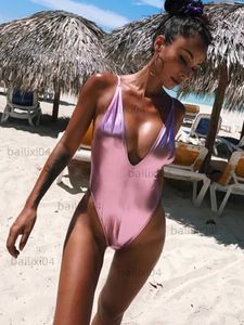 Kadın Mayo Seksi Parlak Pu Deri Bikini Kadınlar 2023 Bikinis Bling Mayo Tek Parça Mayo Kadın Monokini Bater Batak Suit Yüzme Lady T230417