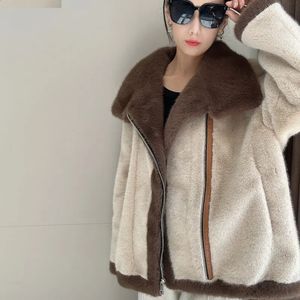 Womens Fur Faux Fur RONGNI Autumn Winter Women Fur Thick Warm Faux Lamb Fur Short Jacket High Street Moto Biker Zipper Coat Loose Outwear Top 231116