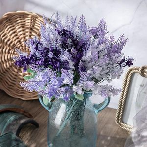 Dekorative Blumen, 1 Bündel, 10 Köpfe, künstlicher romantischer Provence-Lavendel, Kunststoff-Hochzeitsvase für Heimdekoration, Kunstpflanze