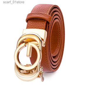 Bälten Ny trend 2023 Kvinnor Belts Brand Designer Luxury Belt for Women High Quality Cowhide Leather Belt Female Automatic Buckle Luxur231117